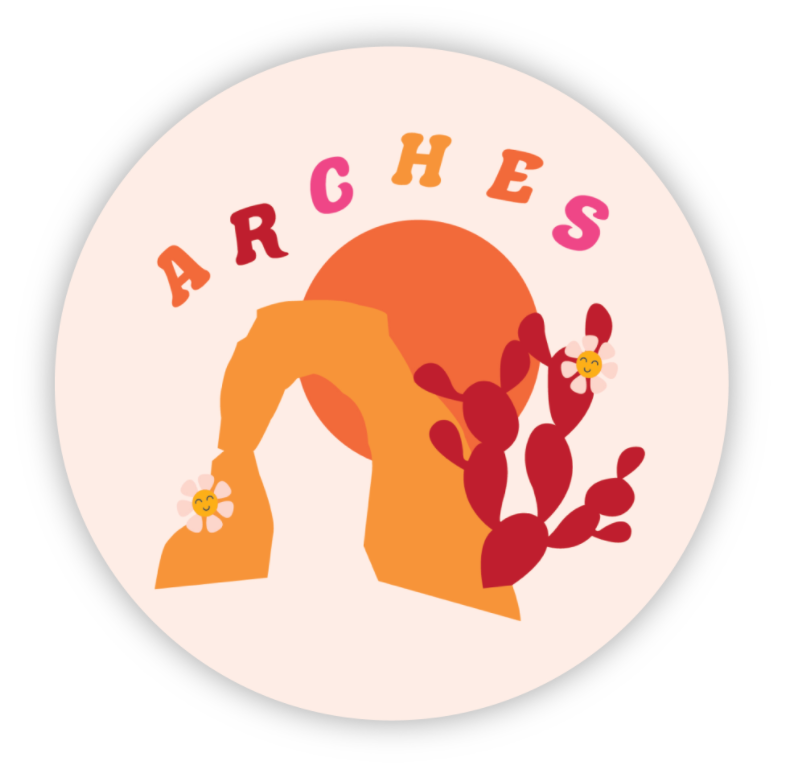 Traildust Goods - Vente Autocollant - Autocollant Delicate Arch Moab du parc national des Arches, Utah1