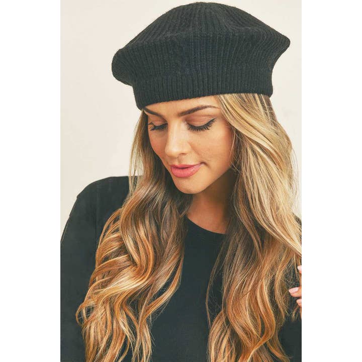 anbfashion – wholesale Basker - Dam – Solid Stickad Beret 83