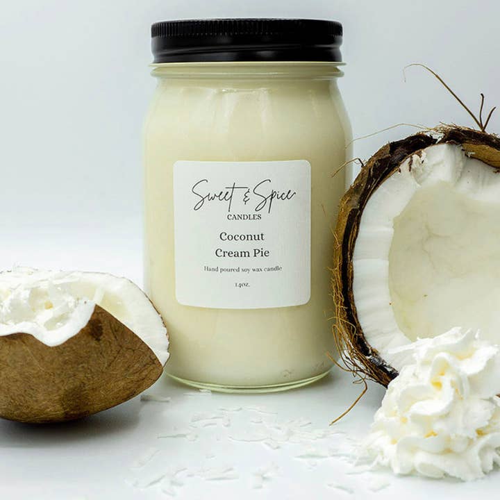 Sweet & Spice Candles - Wholesale Jar/filled candle - Coconut Cream Pie Soy Wax Candle1