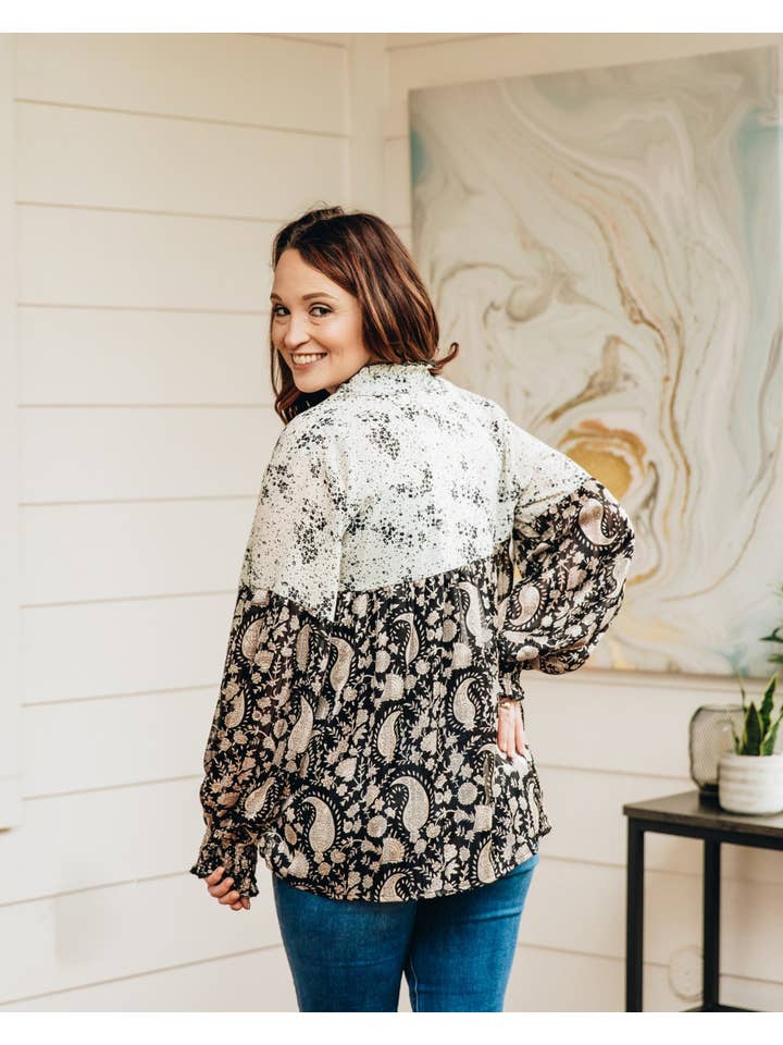 Cream Floating Through Flowers Top for wholesale on Faire