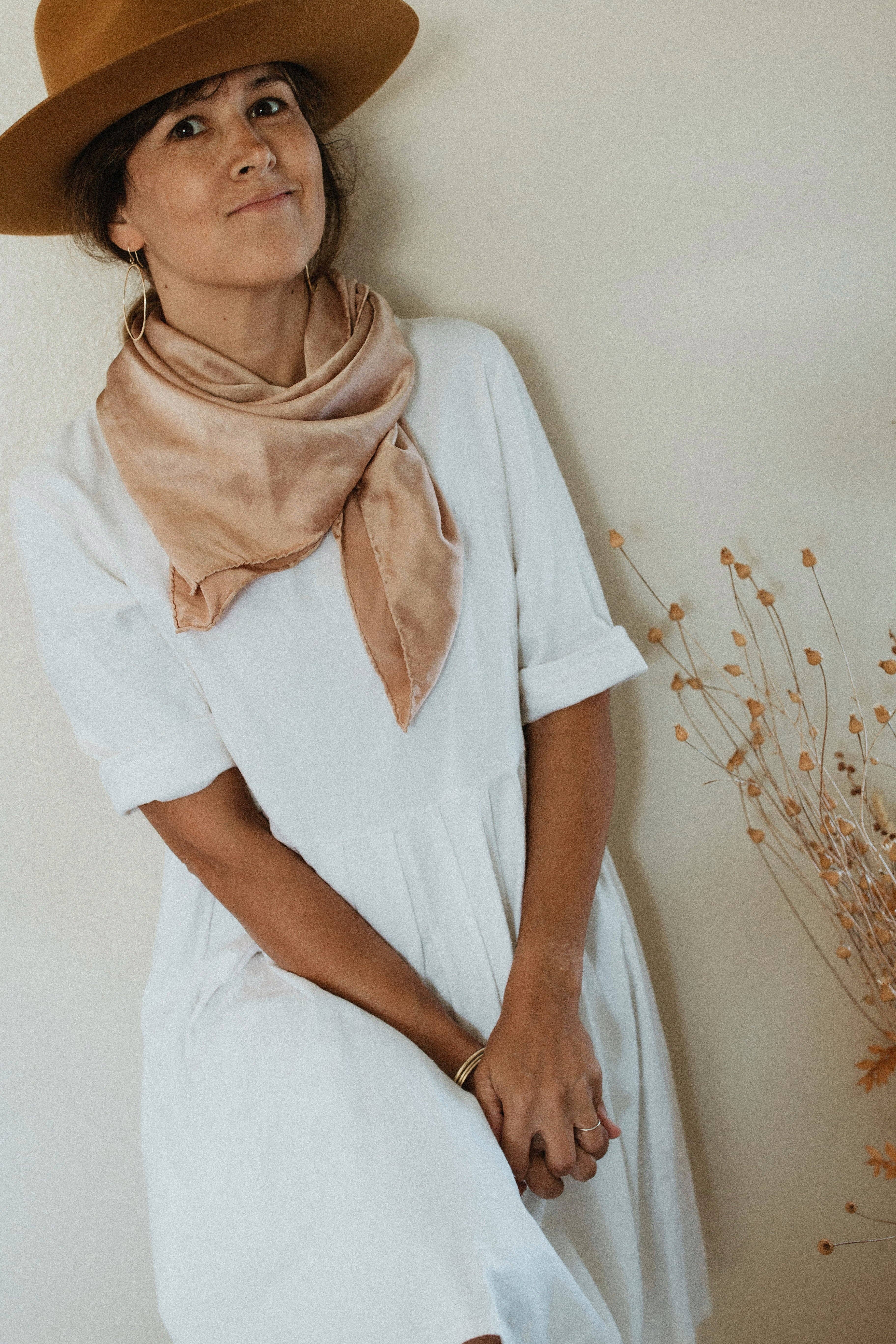 Eloise et moi - Wholesale Scarf - Women's - Naturally dyed charmeuse silk scarf11