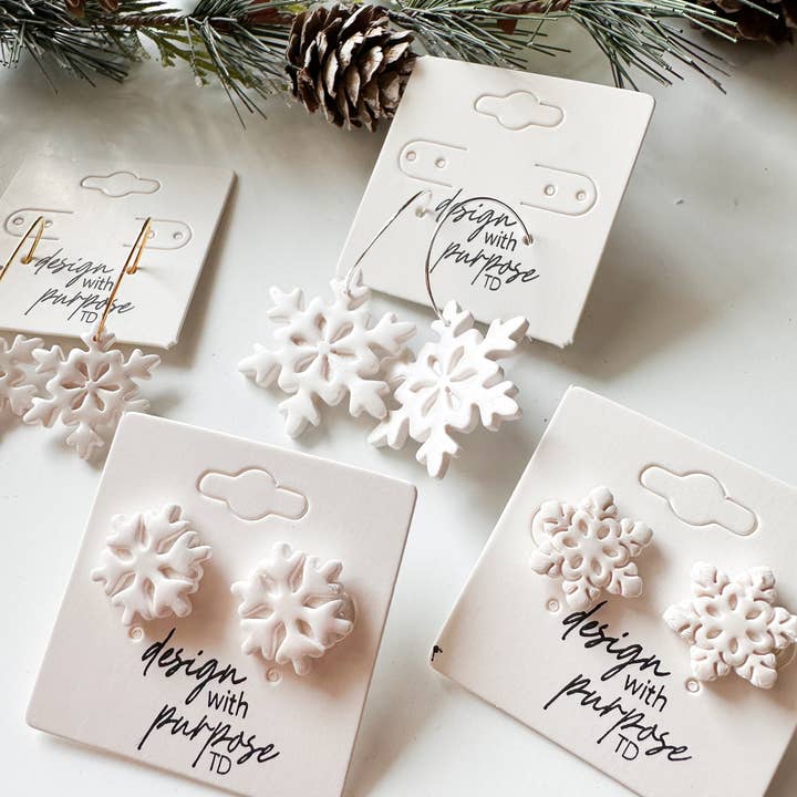 Design With Purpose - Wholesale Dangle Earrings - Snowflake Studs2