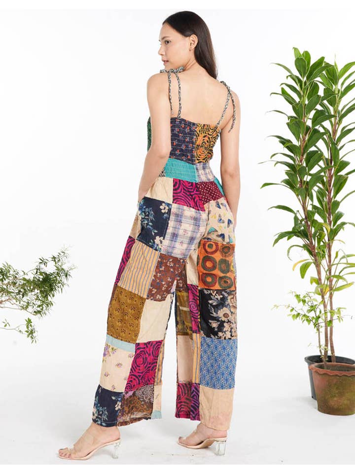 Kathmandu Imports - Wholesale Overalls - Women's - WOMENS CLOTHING - PATCHWORK COTTON OVERALL(KT-1460)