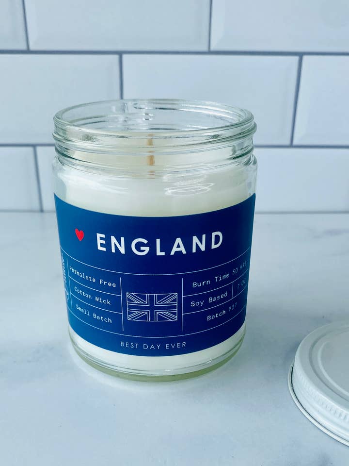 England Candle for wholesale by Rambling Caravan
