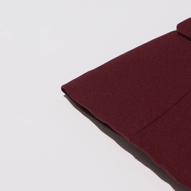 BL35Y Burgundy Cape Blazer – Tailored Fall Elegance for wholesale on Faire10