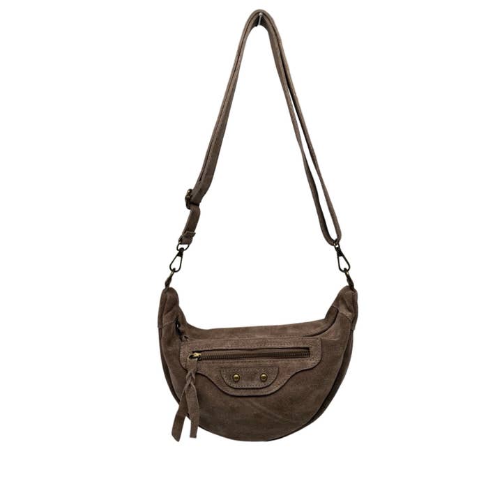 Louisa lee - Wholesale Shoulder Bag - Women's - ROXANA SUEDE LEATHER BANANA BAG