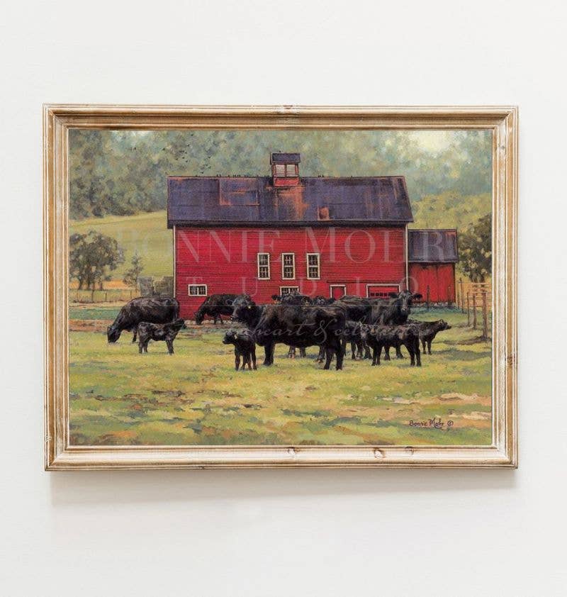 Bonnie Mohr Studio - Wholesale Art Print - Red Barn Gathering0
