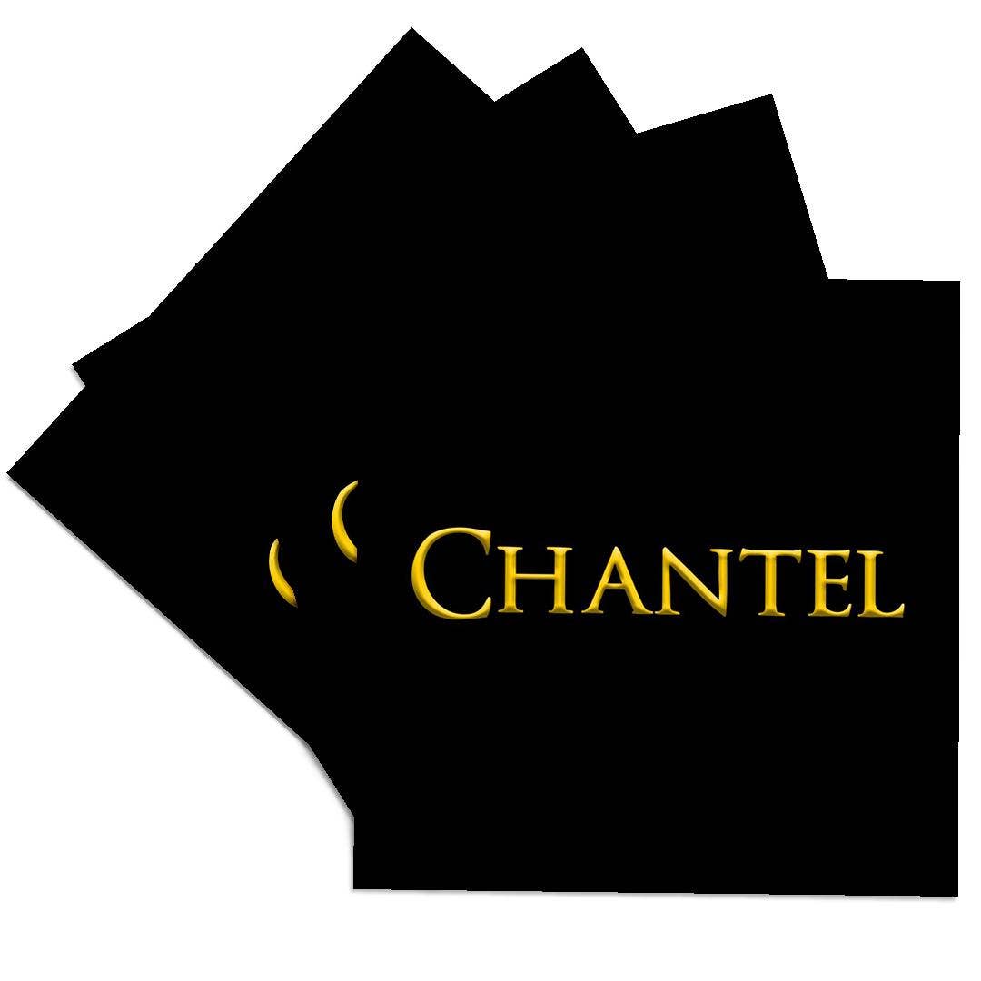 3dRose - Wholesale Coasters - 3dRose, Chantel popular female baby name in the America. Yellow on black, Coaster0