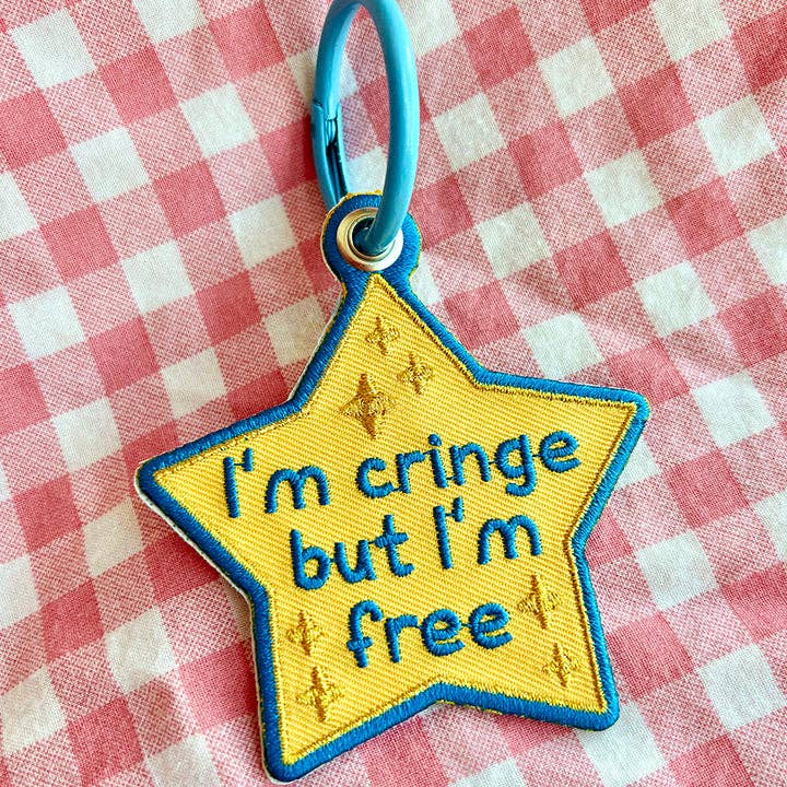 Maobabie - Wholesale Keychain - Unisex - I'm Cringe but I'm Free Star Embroidered Keychain0