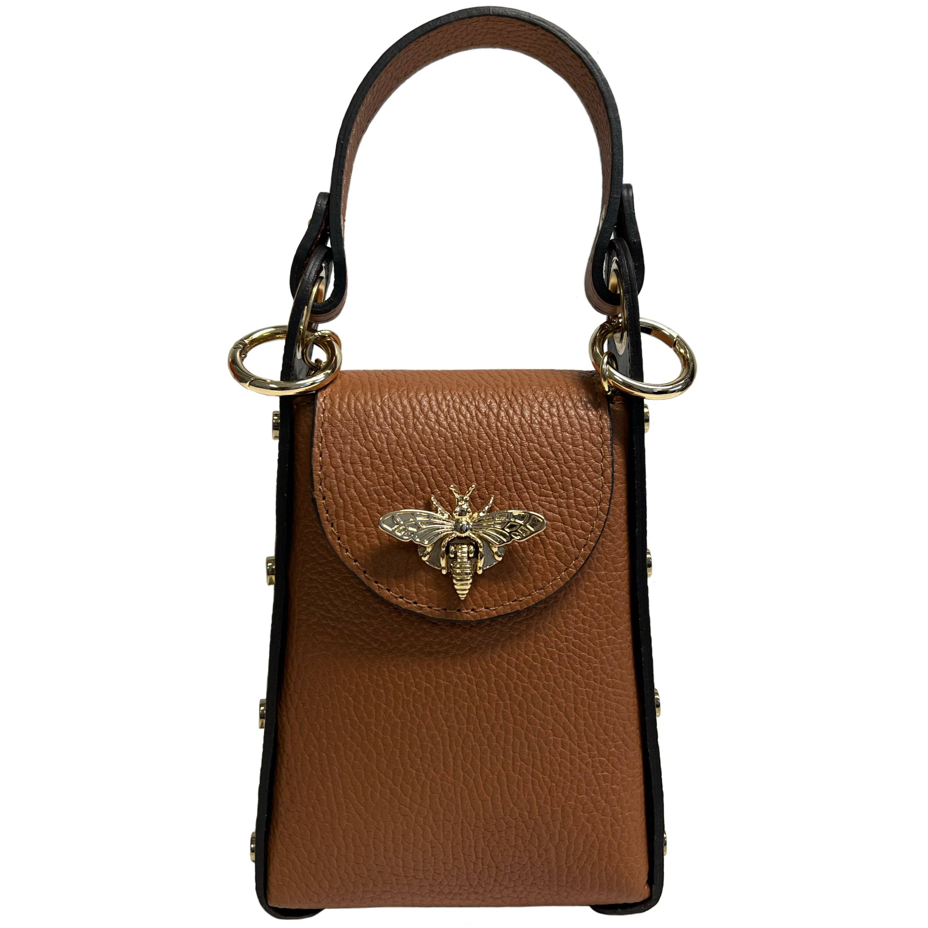 MODARNO - Wholesale Top Handle Bag - Women's - Modarno mini bag in genuine leather dollar with bee-shaped l9