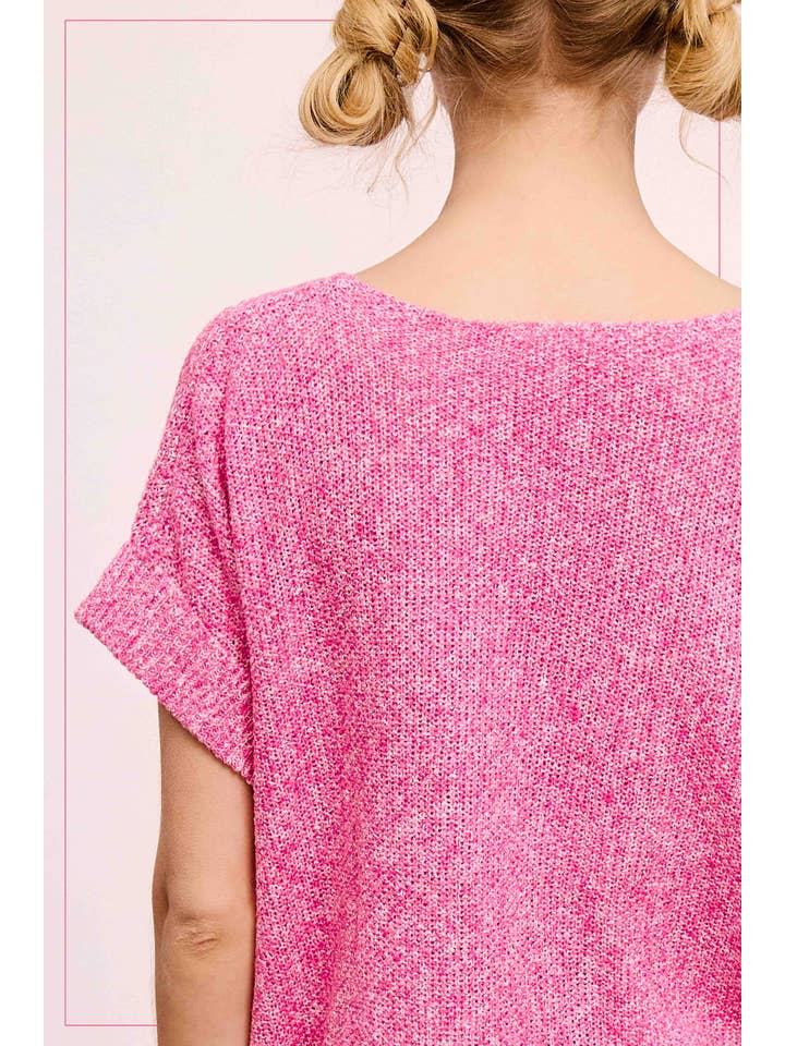 La Miel - Wholesale Knit Sweater - Women's - MCS3580-Soft Lightweight Loose Fit Textured Pullover Sweater