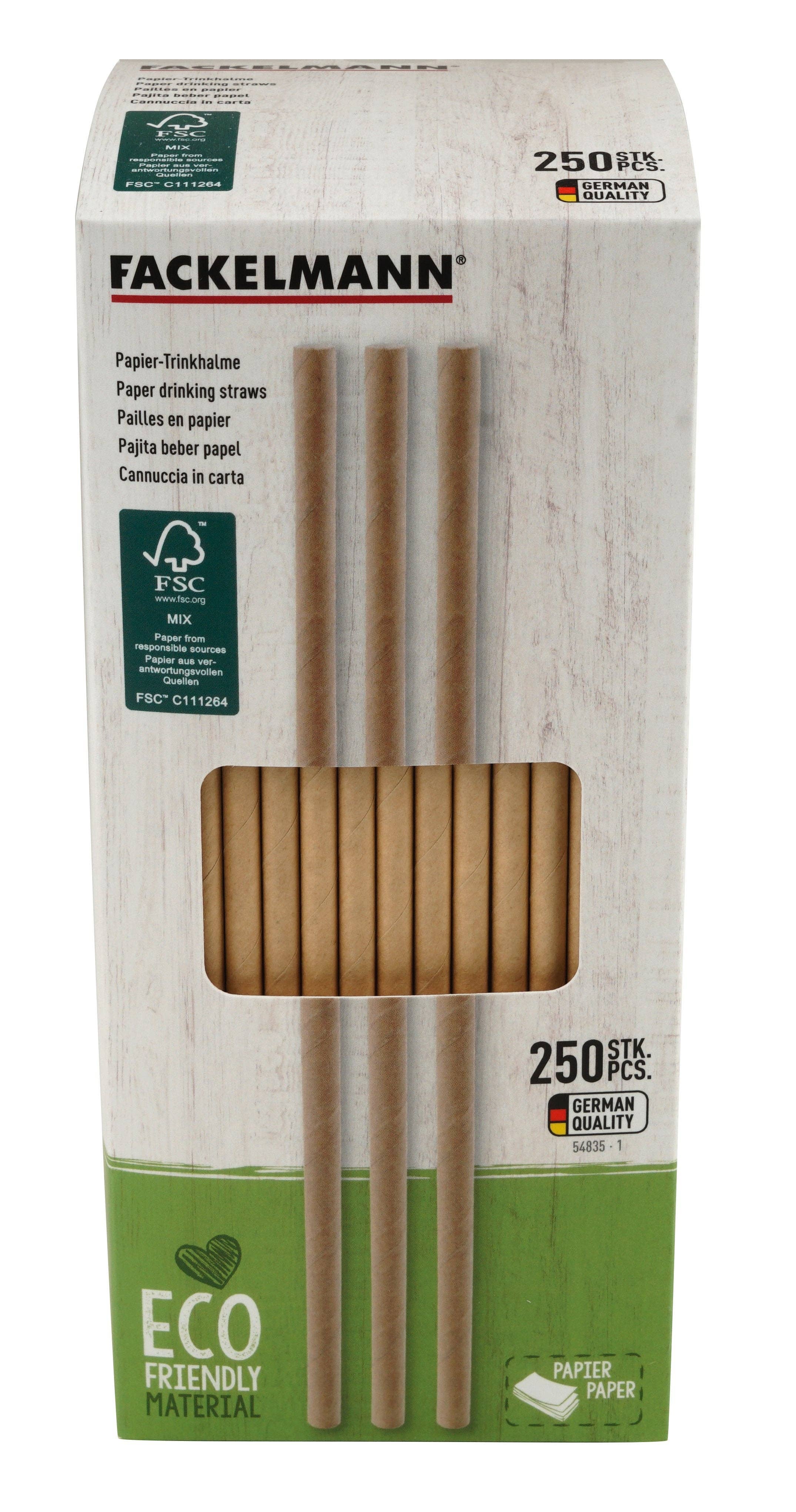 Fackelmann - Wholesale Drink Stirrer - Fackelmann Eco Friendly Box of 250 Brown Paper Straws1