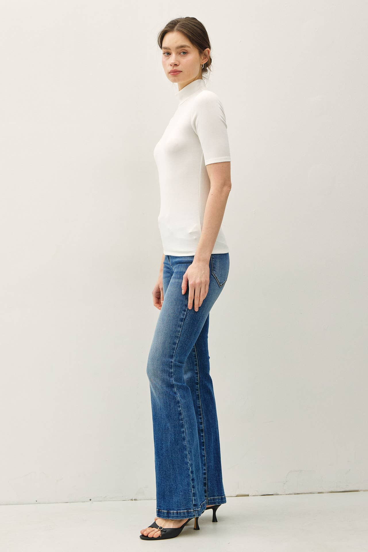 Be Cool - Vente Haut en maille – femme - HAUT EN MAILLE À COL MONTANT À MANCHES COURTES2