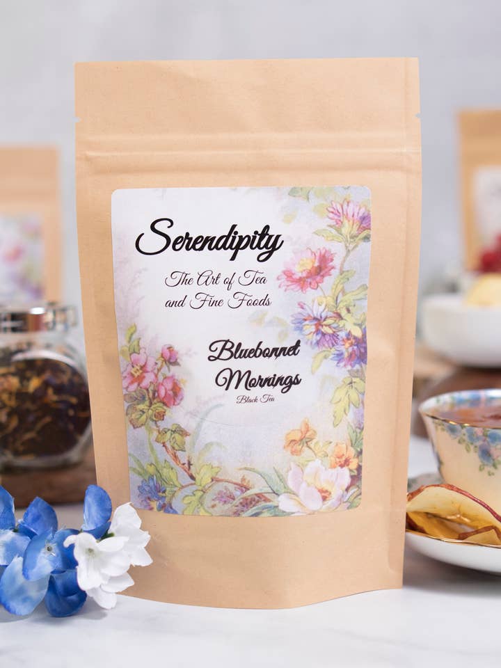 Bluebonnet Morgnar Svart Te för wholesale av Serendipity: The Art of Tea and Fine Foods, LLC