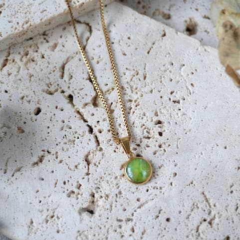 Peridot Small Pendant Necklace for wholesale by Aether & Nox