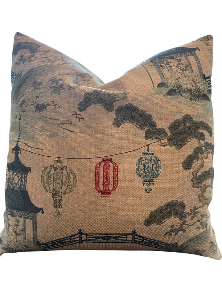 Cojín Decorativo Nia Chinoiserie 22 pulgadas con Relleno de Plumas para venta al por mayor de Dahlia & Grace pillows