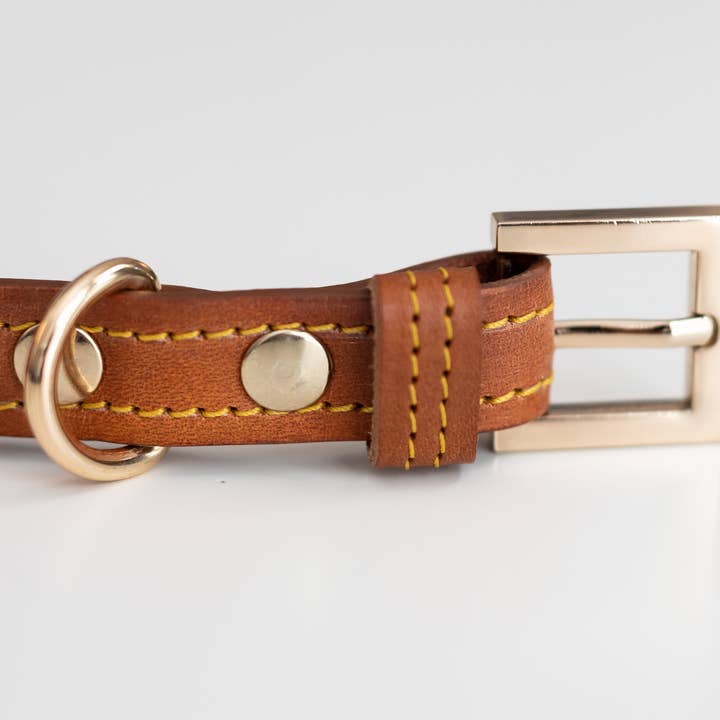 Jackie - Wholesale Pet Collar - Dog - Handmade genuine leather collar, adjustable, brown