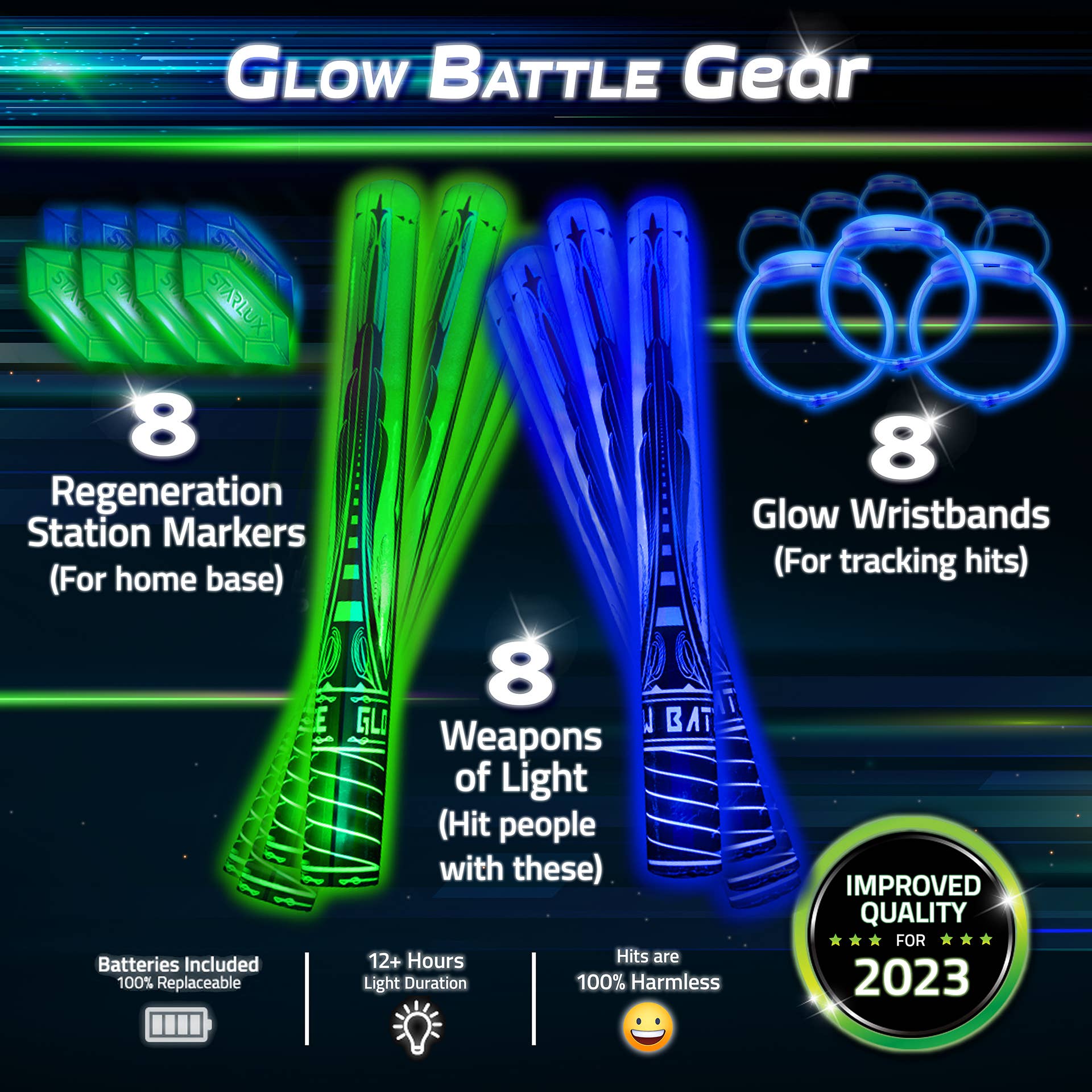 Starlux Games - Wholesale Sporting game – Child & baby - Glow Battle Family Pack - A Glow in the Dark Group Game3