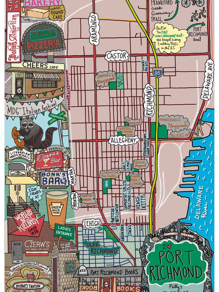 Kaart van Port Richmond, Philadelphia voor wholesale door jessie husband