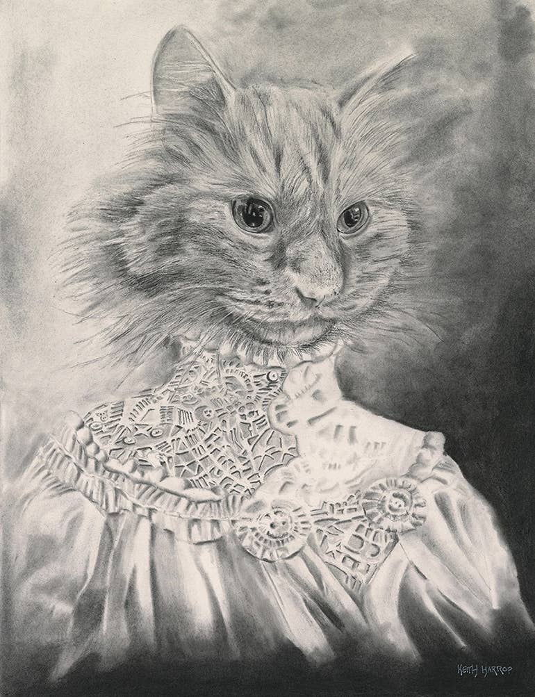 Keith Harrop - Pencil Art - Wholesale Postcard Set - 10 assorted postcards. Set #2 Victorian vintage animal art5