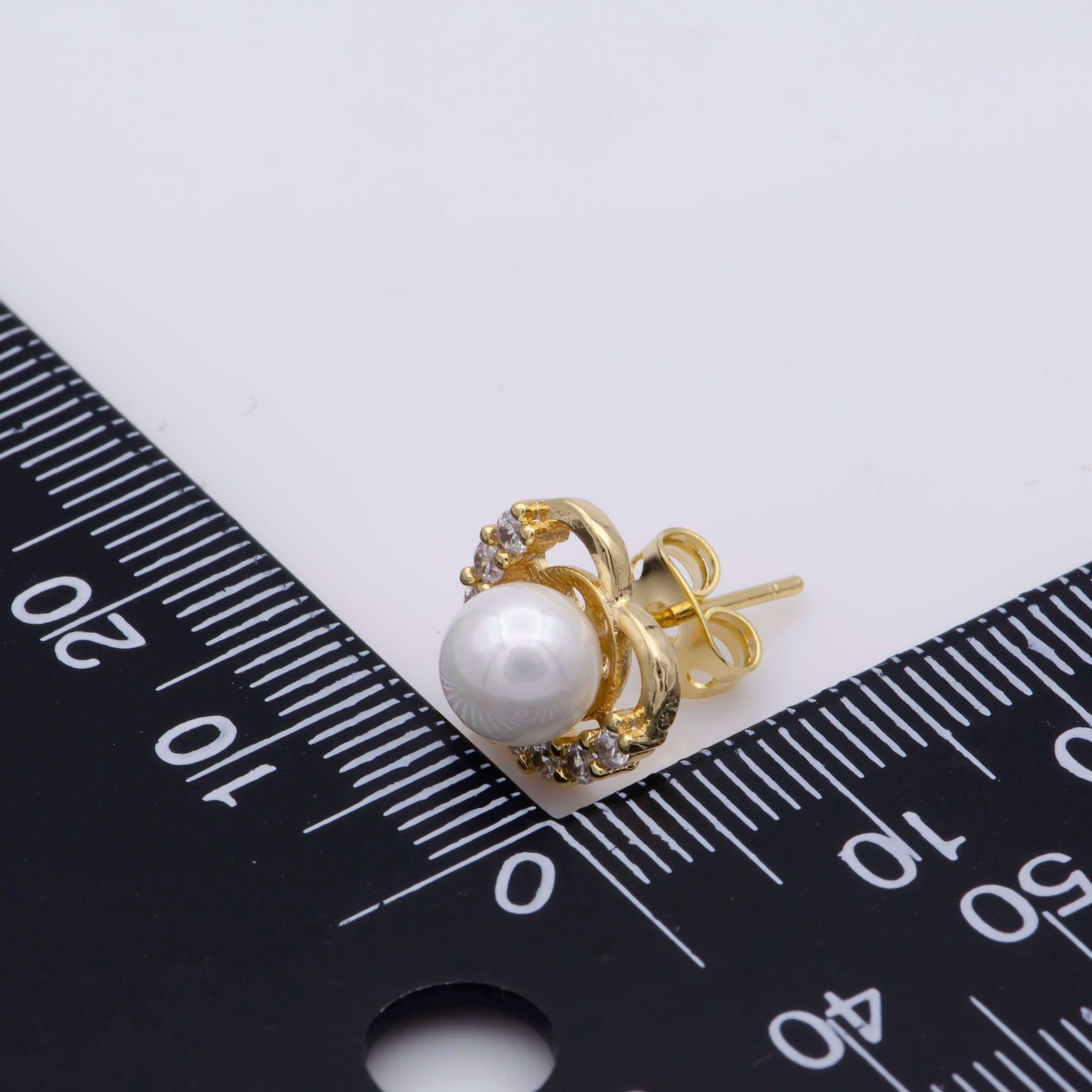 Aim Eternal - Wholesale Stud/Post Earrings - 14K Gold Filled tiny Heart imitation pearl stud earring Cartilage stud dainty studs, Helix stud earring for women mother grandma gift2