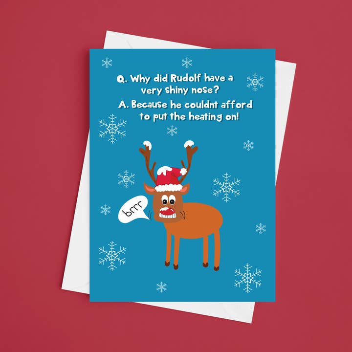 Rudolf não consegue pagar o Cartão de Natal de Aquecimento 5x7 por atacado de Laura Lonsdale