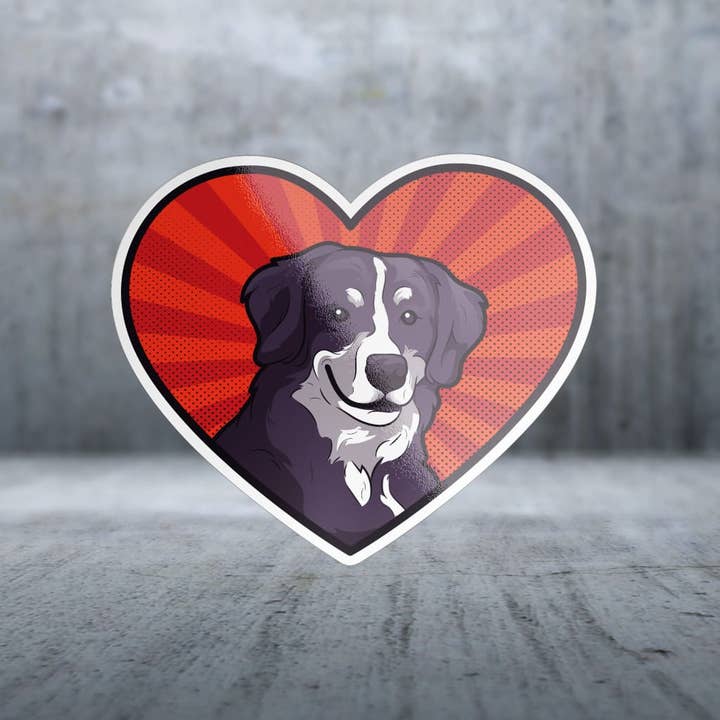 Cuore Bernese - Adesivo per la vendita all'ingrosso da parte di Two Feet Treats
