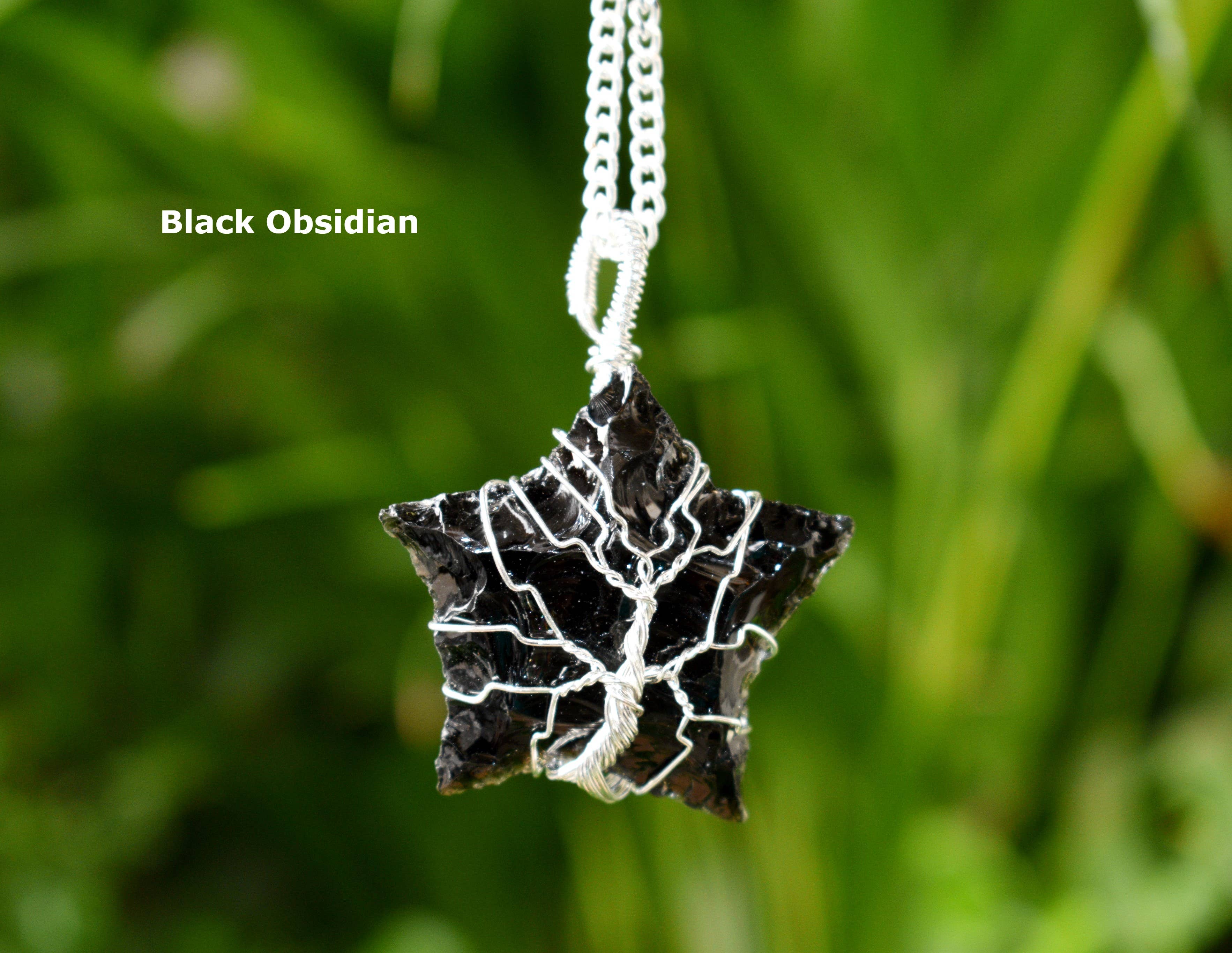 Soothing Crystals - Wholesale Individual Charm/Pendant - Silver Wire Wrapped Crystal Star Pendants Gemstone Necklace5