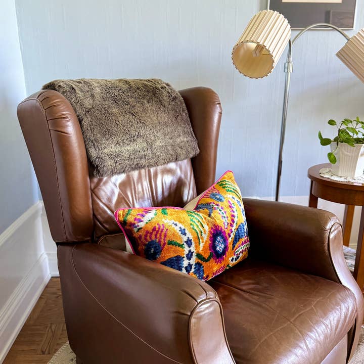 Mila∞Miro by Emelie - Wholesale Throw/Decorative Pillow - Velvet Ikat Cushion Orange Blossom | Velvet Ikat Pillowcase4