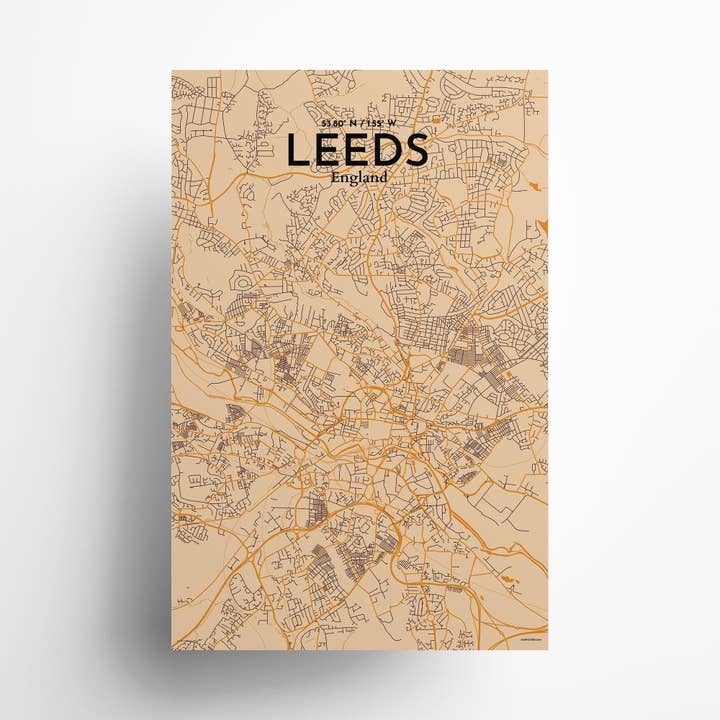 OurPoster.com - Wholesale Poster - Leeds City Map Poster