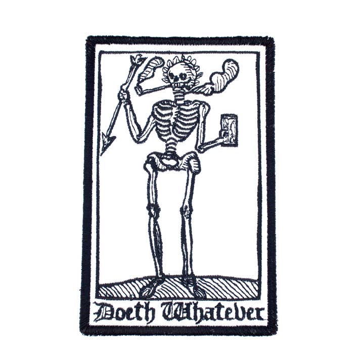 Doeth Whatever 4,25" Zoll Aufbügel-/Aufnäh-Stickerei-Patch für den Großhandel von Thread By Dawn