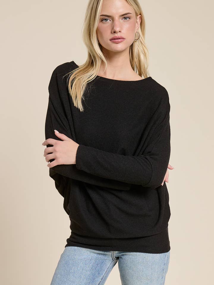 Rib Dolman Top for wholesale by Charlotte Avery