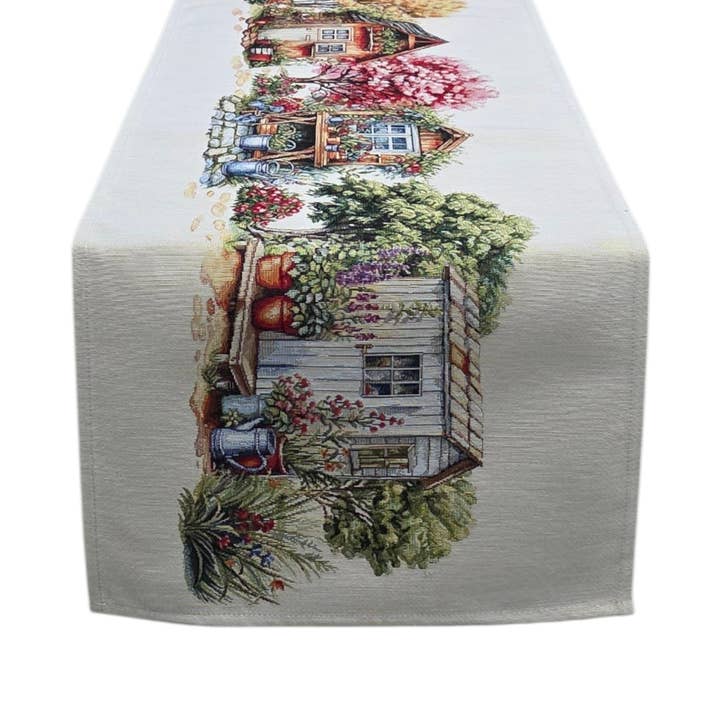 Chemin de table Maison dans la forêt en Gobelin pour la vente par Lunaria Lab