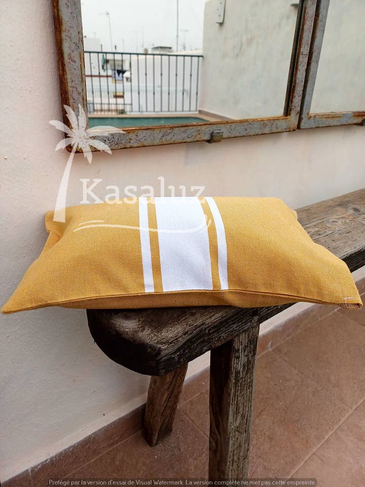 Auténtica Curry inflatable beach cushion 100% cotton for wholesale by KASALUZ
