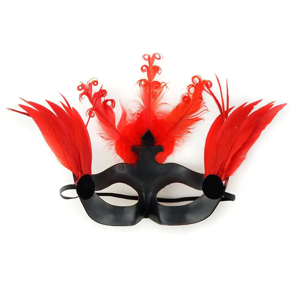 Zucker Feather Products - Wholesale Costume - Women's - Goose Feather Mask Red1