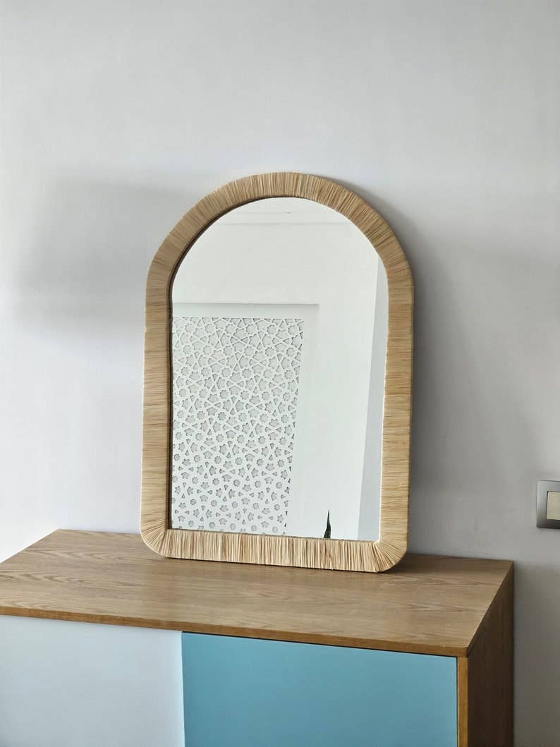 Melecraft - Wholesale Wall Mirror - Moroccan Raffia Mirror with Arch Design5