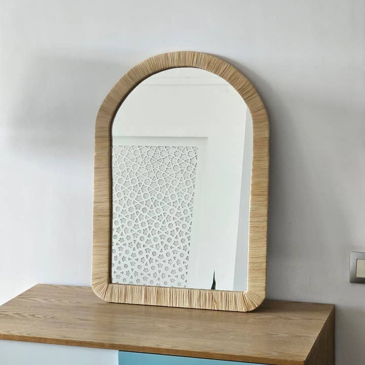 Melecraft - Wholesale Wall Mirror - Moroccan Raffia Mirror with Arch Design5