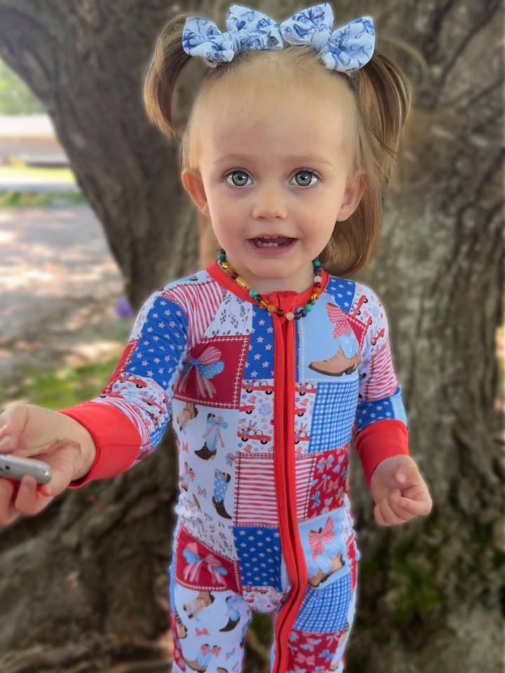 Brinley Jo’s Bamboo - Wholesale Jumpsuit - Baby - Star-Spangled Sweetheart Bamboo Romper4