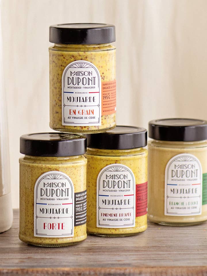 Pack - 4 Dupont Nature Mustard Recipes 195g = 36 jars for wholesale by MAISON DUPONT