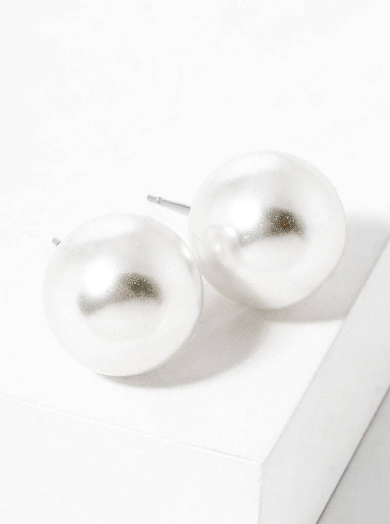 Wild Honey - Wholesale Stud/Post Earrings - 18Mm Pearl Post Stud Earrings4