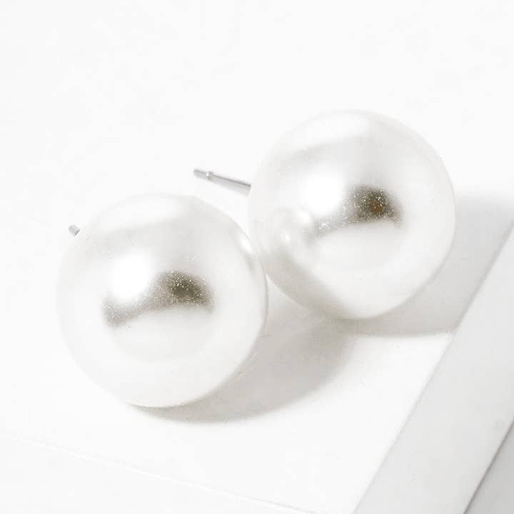 Wild Honey - Wholesale Stud/Post Earrings - 18Mm Pearl Post Stud Earrings4