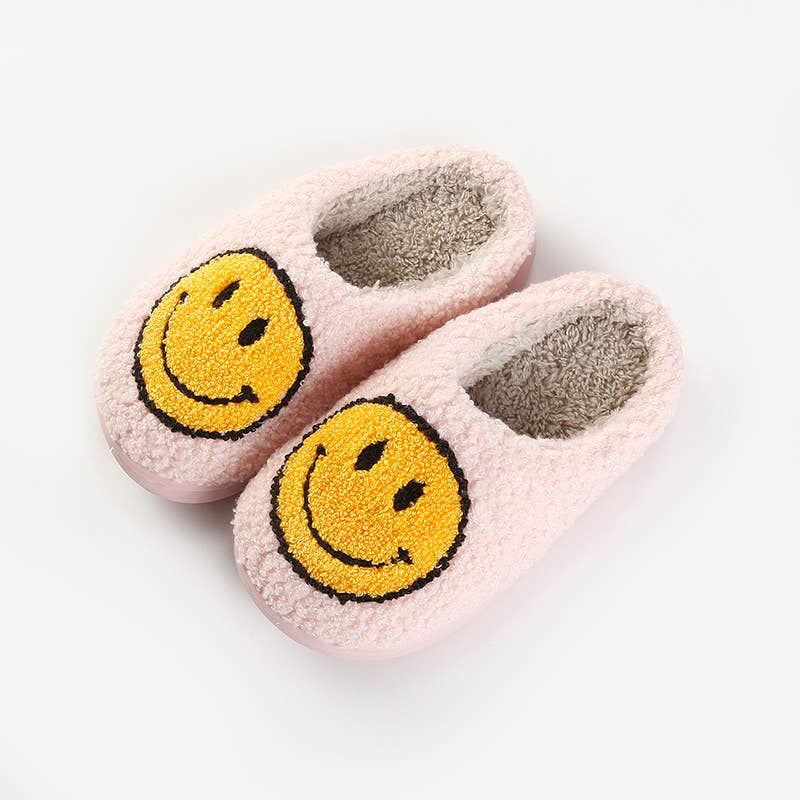 Shop Lev - Wholesale Slippers - Kids - Kids Smile Face Soft Plush Warm Slippers8