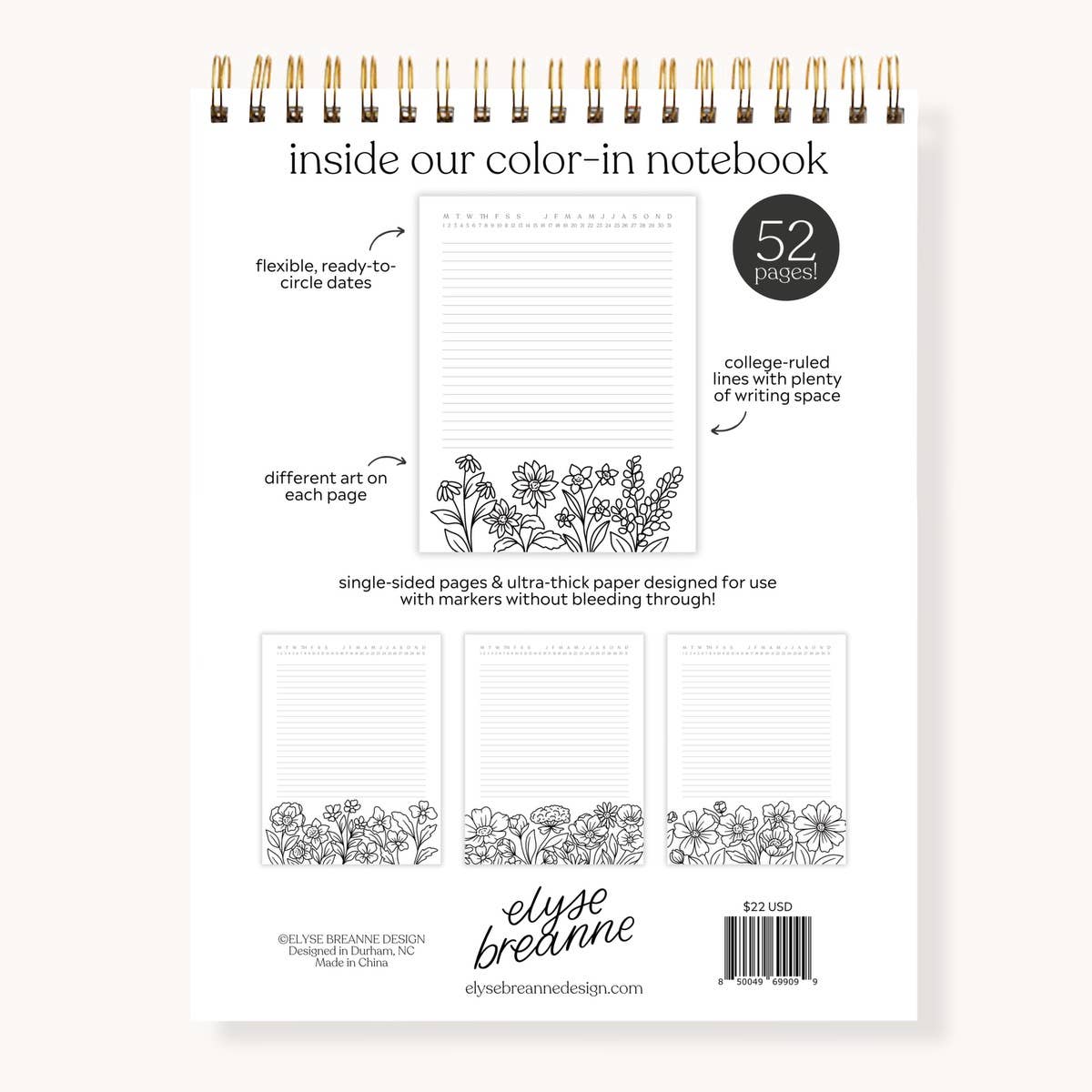 Elyse Breanne Design - Wholesale Notebook - Color-In Notebook3