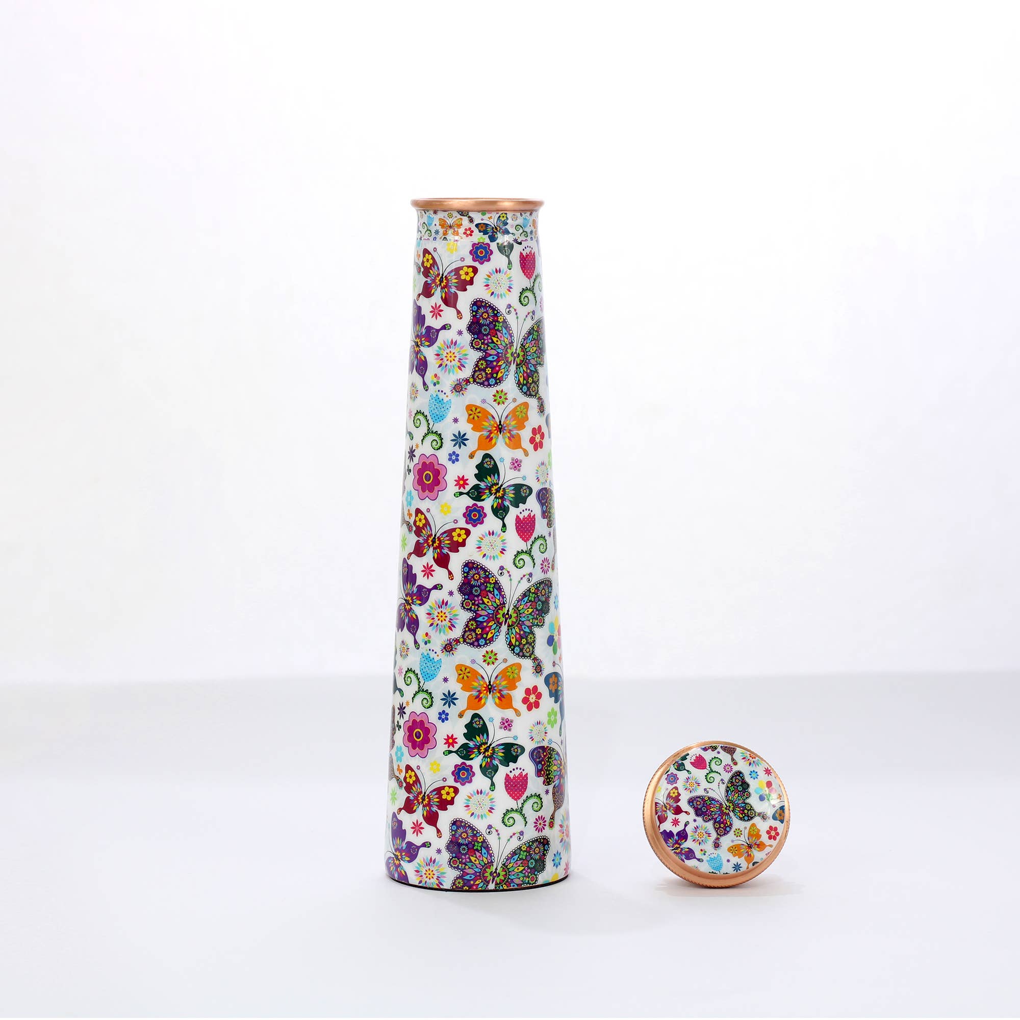 El'Cobre-Ecozonelifestyle – wholesale Water bottle – Printed Tower Copper Water Bottle 850ML- Butterflies1