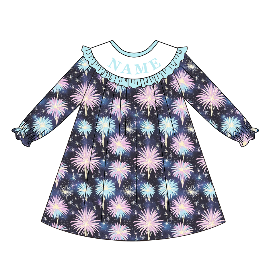 Auraquise - Vente Ensemble de vêtements – bébé - Tenues brodées pour enfants avec feux d'artifice et nom personnalisé pour le Nouvel An 2026.0