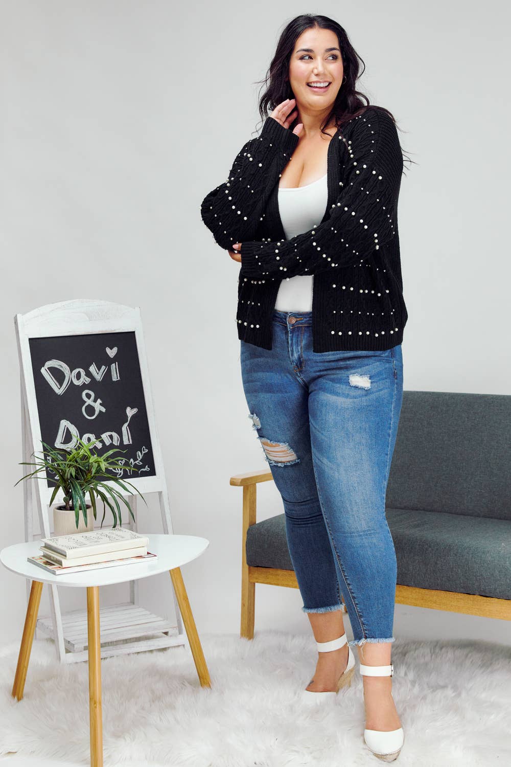 Davi & Dani - Wholesale Cardigan - Women's - PLUS PRINTED LONG SLEEVE CARDIGAN8