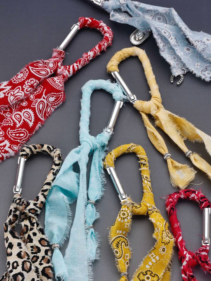 Bandana Bag Charm- D Clip for wholesale by HoopLa