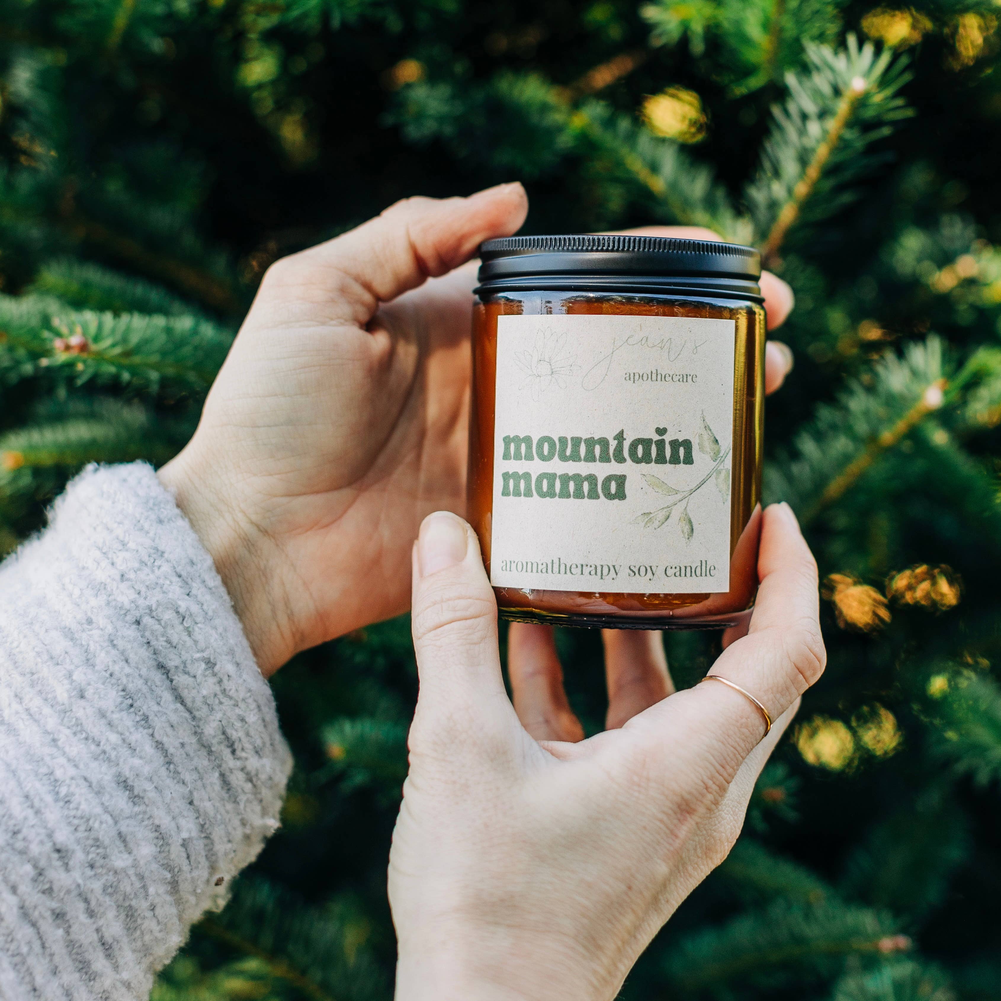 Jean's Apothecare - Wholesale Jar/Filled Candle - Mountain Mama Soy Candle | Non-Toxic Home Winter Fragrance 3