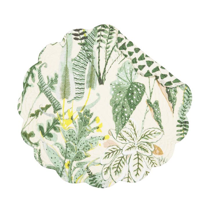 Parson Tropical Leaves Round Placemat for wholesale by C&F Home