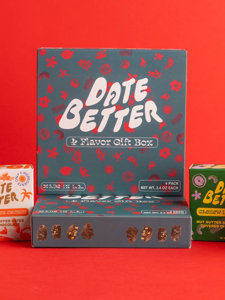 Four Pack Gift Box for wholesale by Date Better Snacks